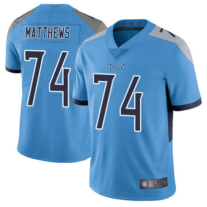 T.Titans #74 Bruce Matthews Player Light Blue Vapor Limited Football Jerseys