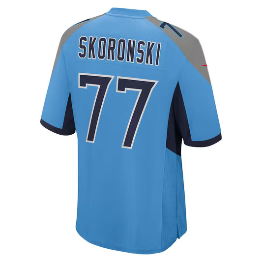 T.Titans #77 Peter Skoronski Light Blue Team Game Stitched American Football Jersey
