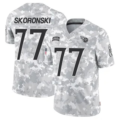T.Titans #77 Peter Skoronski Player Arctic Camo Salute to Service Football Jerseys