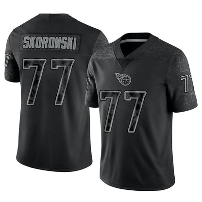 T.Titans #77 Peter Skoronski Player Black RFLCTV Limited Football Jerseys
