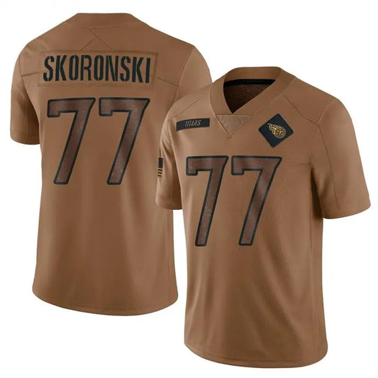 T.Titans #77 Peter Skoronski Player Brown Salute To Service Limited Football Jerseys