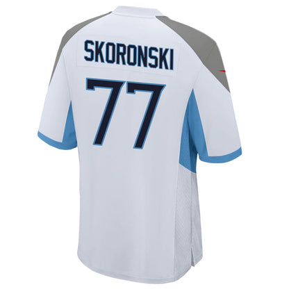 T.Titans #77 Peter Skoronski Player White Home Game Football Jerseys