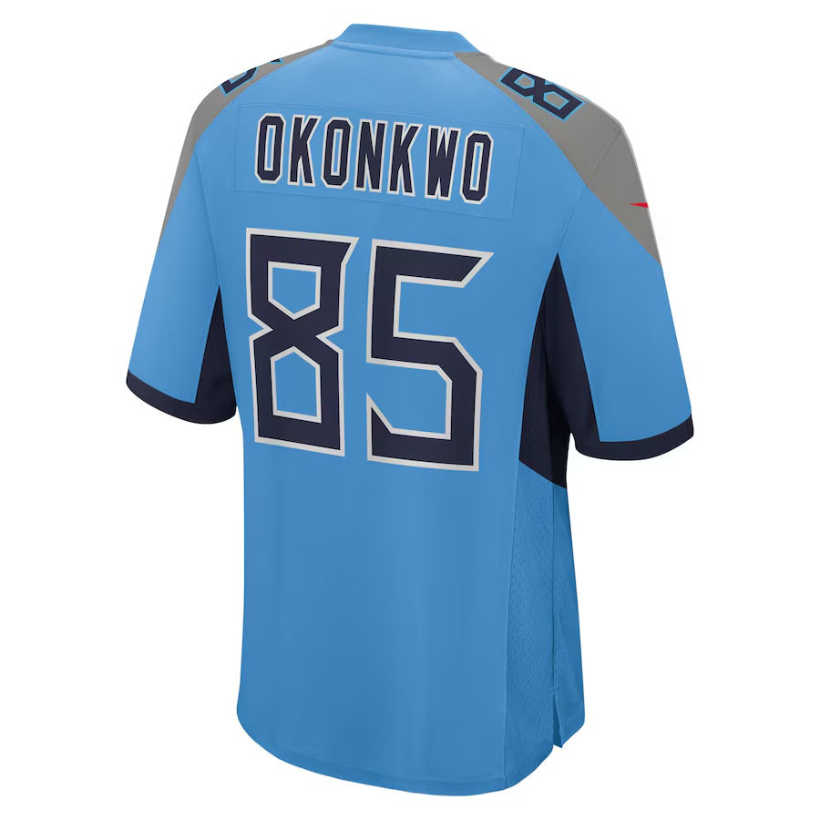 T.Titans #85 Chigoziem Okonkwo Light Blue Team Game Stitched American Football Jersey