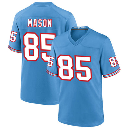 T.Titans #85 Derrick Mason Player Light Blue Throwback Alternate Game Football Jerseys