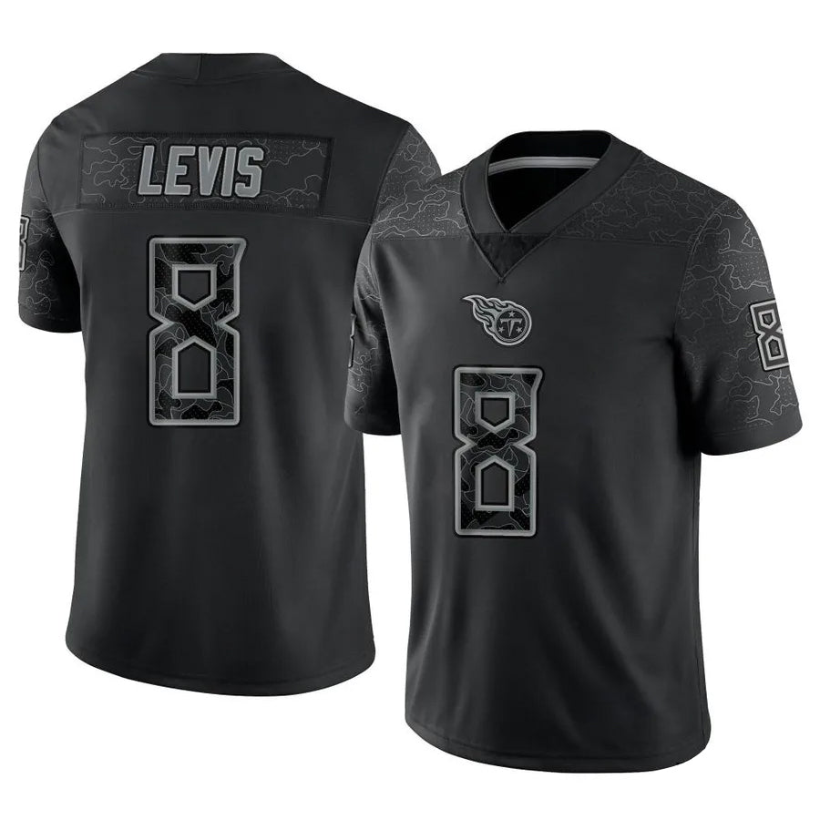 T.Titans #8 Will Levis Player Black RFLCTV Limited Football Jerseys