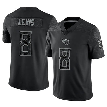 T.Titans #8 Will Levis Player Black RFLCTV Limited Football Jerseys