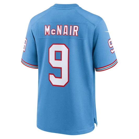 T.Titans #9 Steve McNair Player Light Blue Throwback Alternate Game Football Jerseys