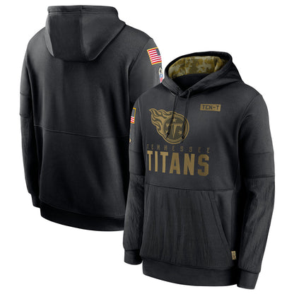 T.Titans Black Salute to Service Pullover Hoodie Game Football Jerseys