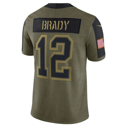 TB.Buccaneers #12 Tom Brady Player Olive Salute To Service Football Jerseys