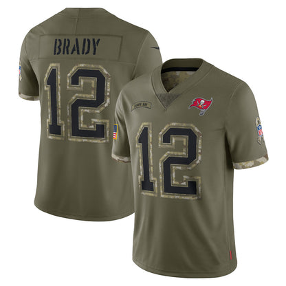 TB.Buccaneers #12 Tom Brady Player Olive Salute To Service Limited Football Jerseys