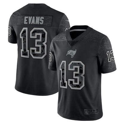 TB.Buccaneers #13 Mike Evans Player Black RFLCTV Limited Football Jerseys