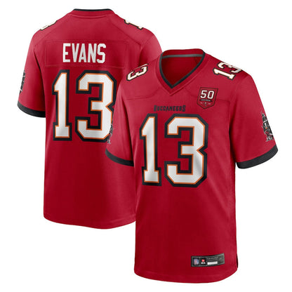 TB.Buccaneers #13 Mike Evans Player Red 50th Anniversary Game Football Jerseys