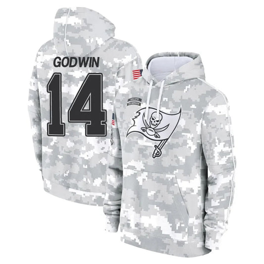 TB.Buccaneers #14 Chris Godwin Jr. Player Salute to Service Hoodies Football Jerseys