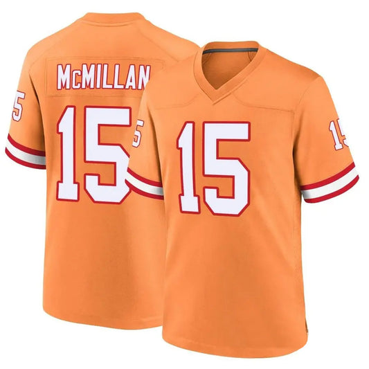 TB.Buccaneers #15 Jalen McMillan Player Orange Game Football Jerseys
