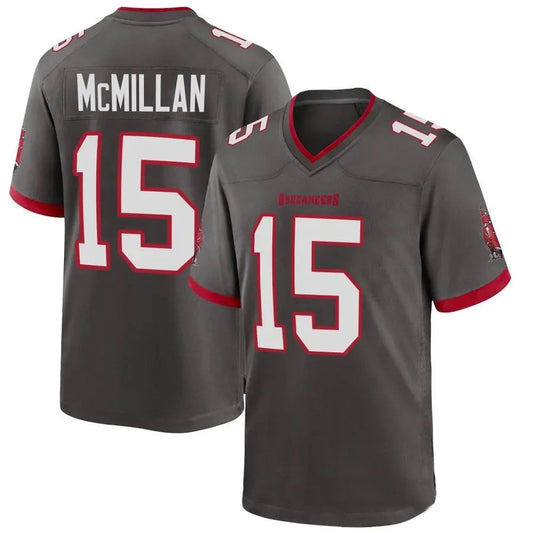 TB.Buccaneers #15 Jalen McMillan Player Pewter Game Football Jerseys