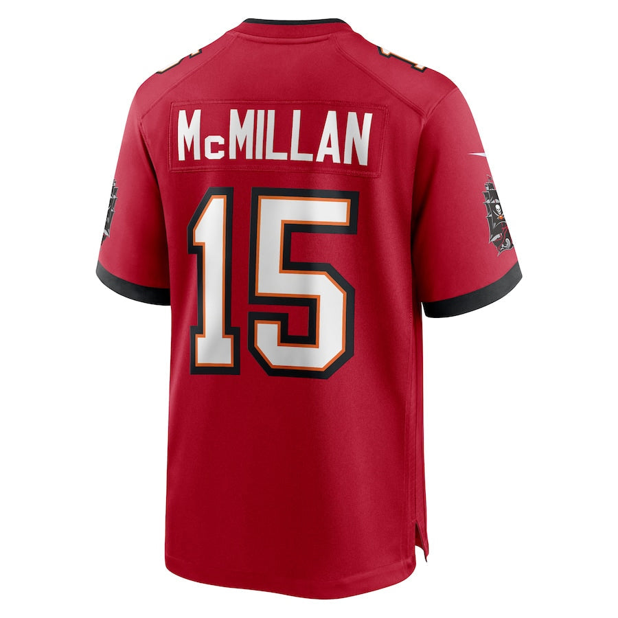TB.Buccaneers #15 Jalen McMillan Player Red Home Game Football Jerseys