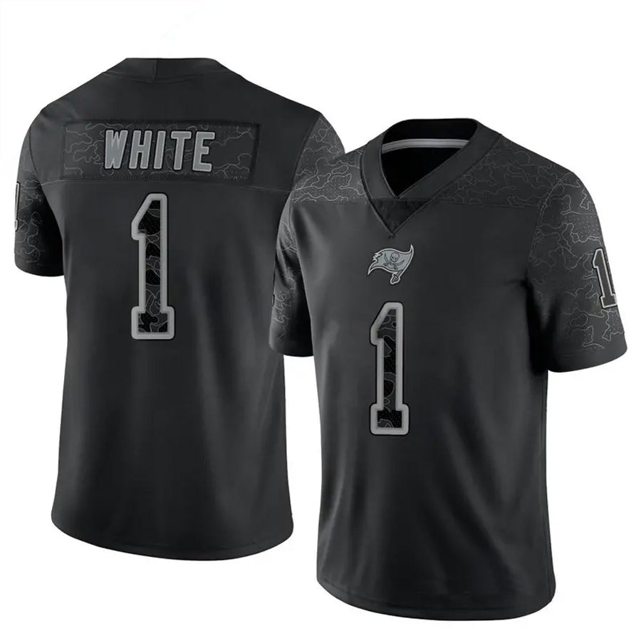 TB.Buccaneers #1 Rachaad White Player Black RFLCTV Limited Football Jerseys
