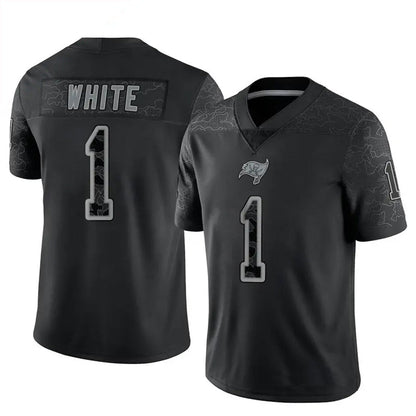 TB.Buccaneers #1 Rachaad White Player Black RFLCTV Limited Football Jerseys