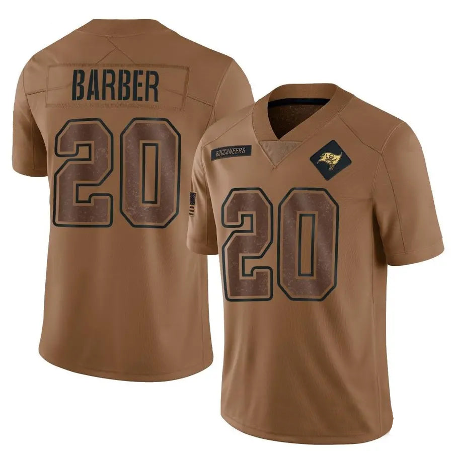 TB.Buccaneers #20 Ronde Barber Player Brown Salute To Service Limited Football Jerseys