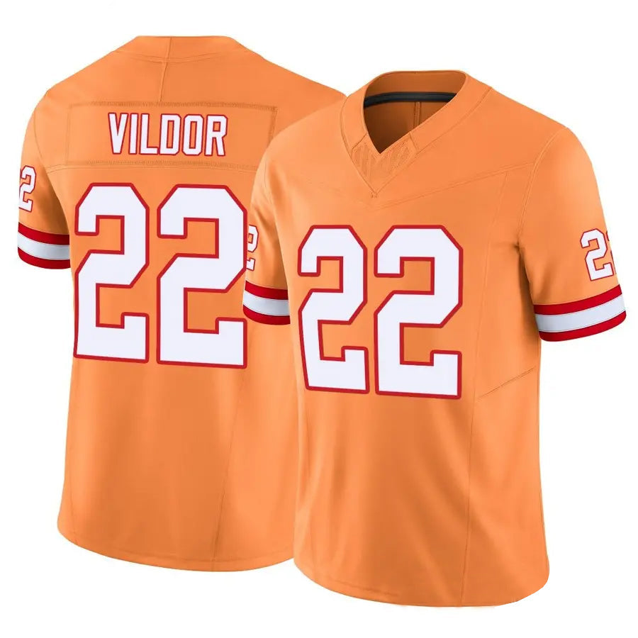 TB.Buccaneers #22 Kindle Vildor Player Orange Vapor F.U.S.E. Limited Football Jerseys