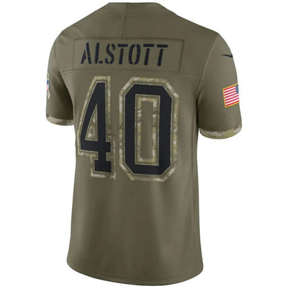 #40 Mike Alstott Player TB.Buccaneers Olive Salute To Service Limited Football Jerseys