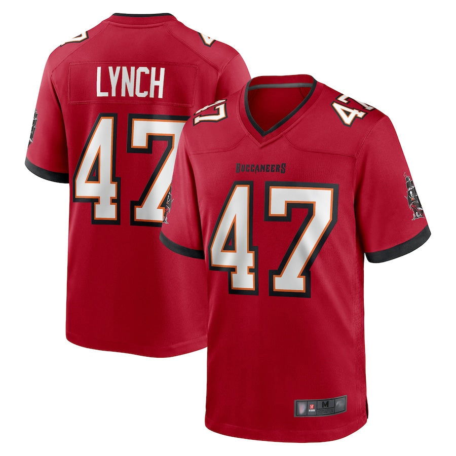 TB.Buccaneers #47 John Lynch Player Red Home Game Football Jerseys