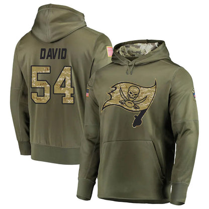 TB.Buccaneers #54 Lavonte David Player Olive Salute to Service Hoodies Football Jerseys