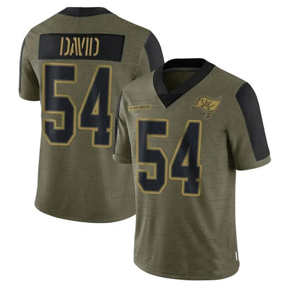 TB.Buccaneers #54 Lavonte David Player Salute to Service Limited Olive Football Jerseys