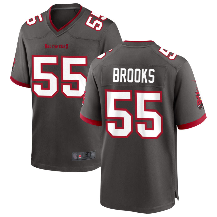 TB.Buccaneers #55 Derrick Brooks Player Pewter Game Football Jerseys