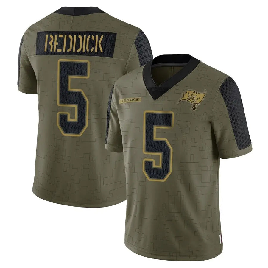 TB.Buccaneers #5 Haason Reddick Player Salute to Service Limited Olive Football Jerseys