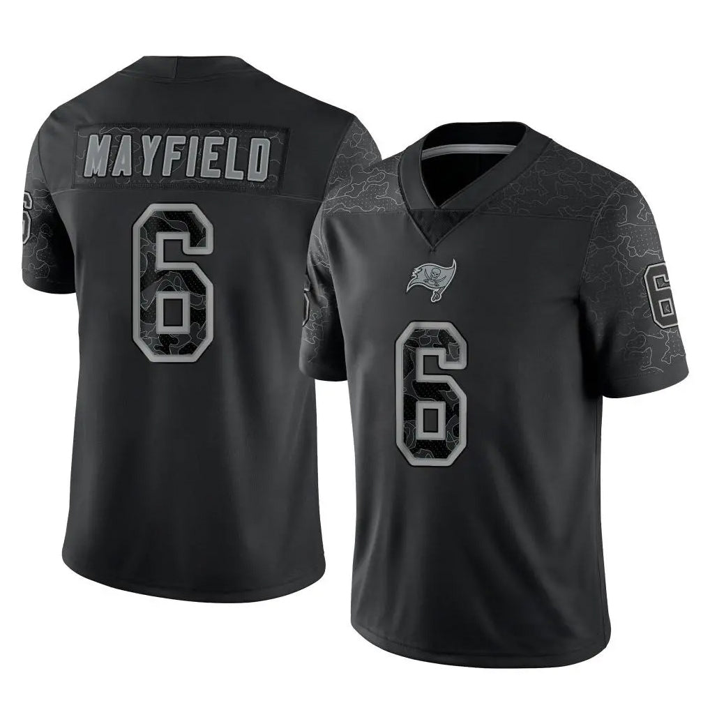 TB.Buccaneers #6 Baker Mayfield Player Black RFLCTV Limited Football Jerseys