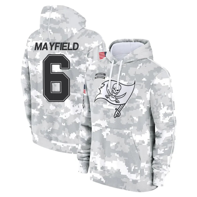 TB.Buccaneers #6 Baker Mayfield Player Salute to Service Hoodies & T-Shirts Football Jerseys
