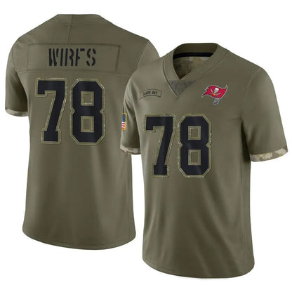 TB.Buccaneers #78 Tristan Wirfs Player Limited Olive Salute To Service Football Jerseys
