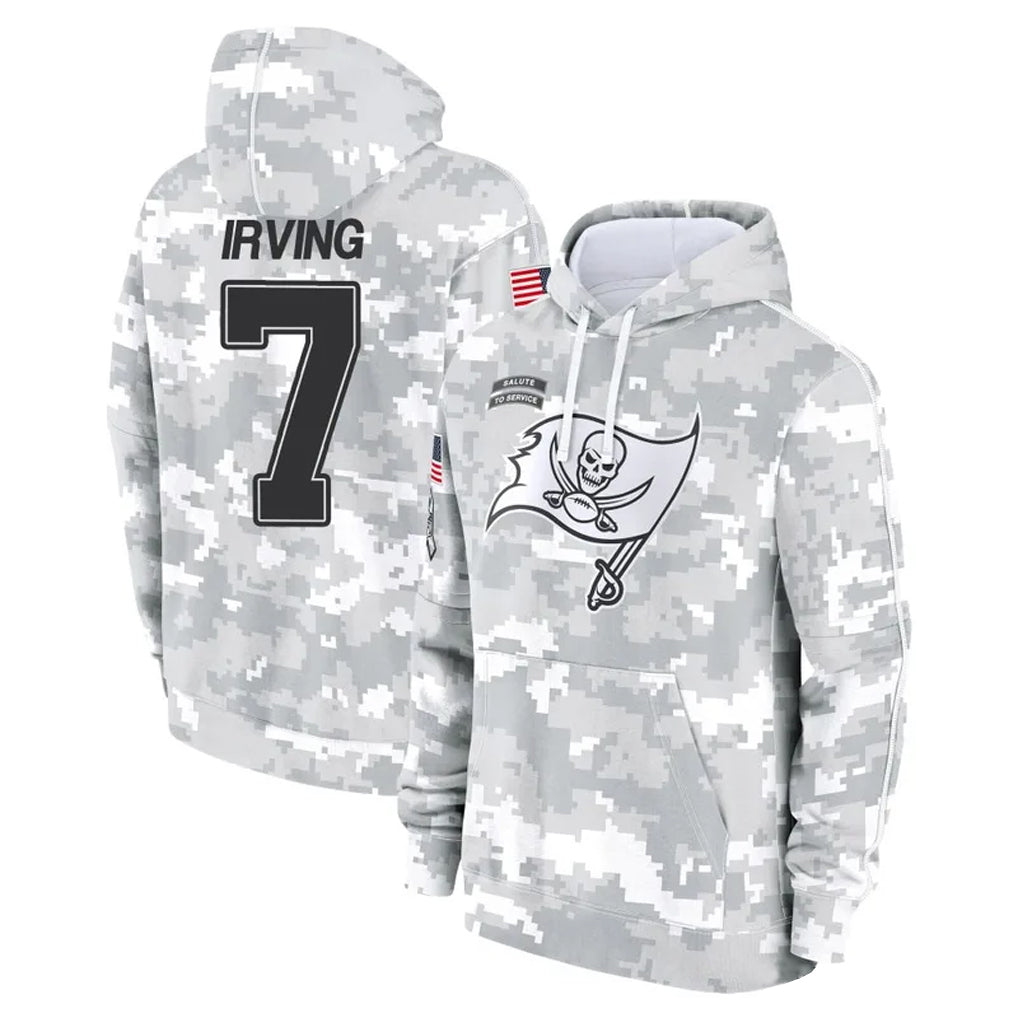 TB.Buccaneers #7 Bucky Irving Player Arctic Camo Salute to Service Hoodies Football Jerseys