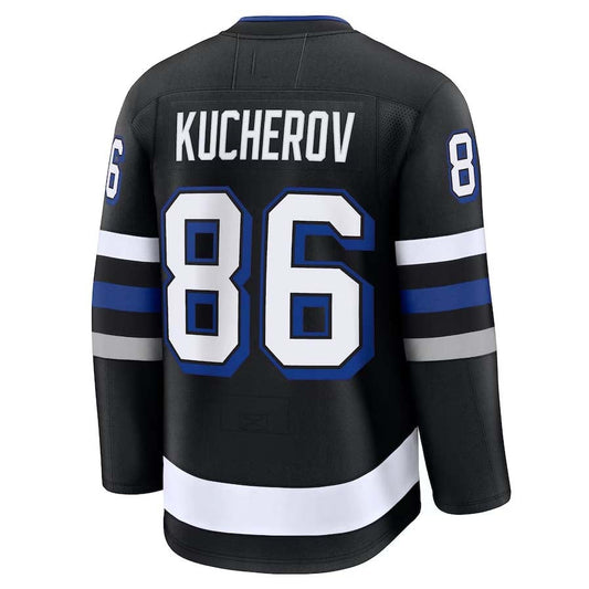 TB.Lightning #86 Nikita Kucherov Fanatics Alternate Premium Jersey - Black Stitched American Hockey Jerseys