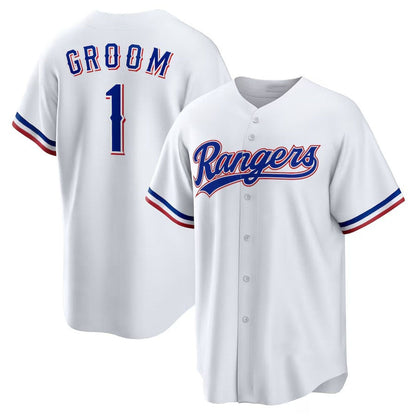 Texas Rangers #1 Groom Home Replica Jersey - White Stitched Baseball Jersey