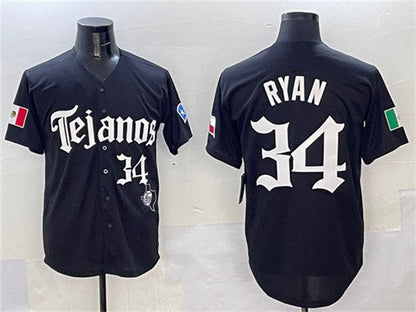 Texas Rangers #34 Nolan Ryan Black Mexico 2025 Vapor Premier Limited Stitched Baseball Jersey