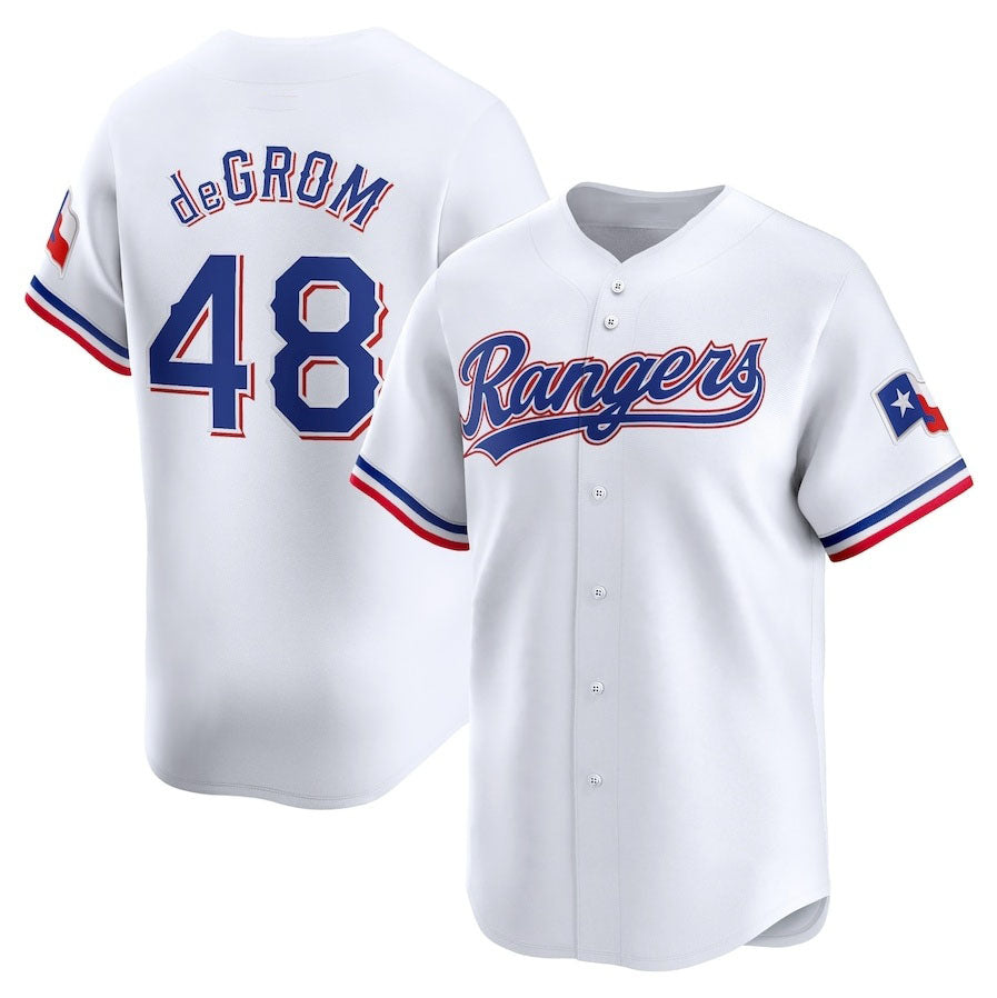 Texas Rangers #48 Jacob deGrom Home Limited Player Jersey - White Stitched Baseball Jersey