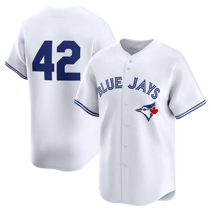 Toronto Blue Jays 2024 #42 Jackie Robinson Day Home Limited Jersey ¨C White Stitches Baseball Jerseys