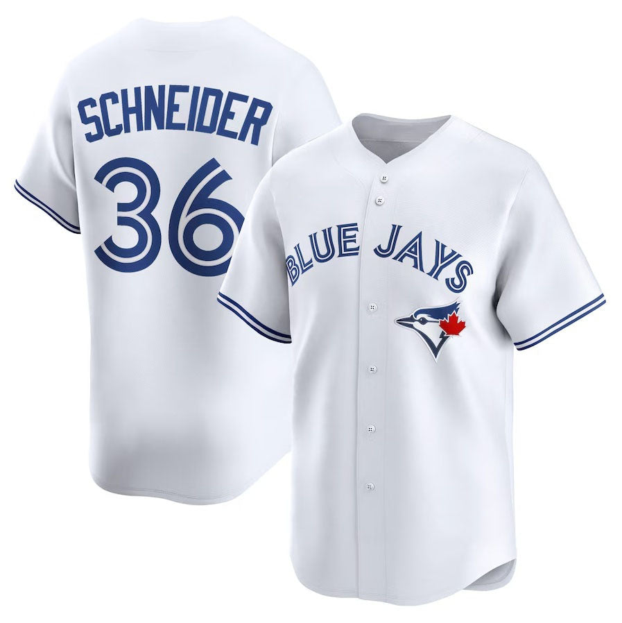 Toronto Blue Jays #36 Davis Schneider Home Limited Player Jersey - White Stitched Baseball Jersey