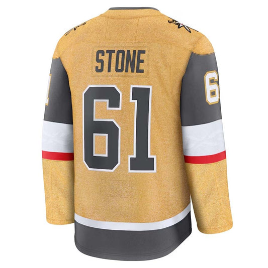 V.Golden Knights #61 Mark Stone Fanatics Home Premium Jersey - Gold Stitched American Hockey Jerseys