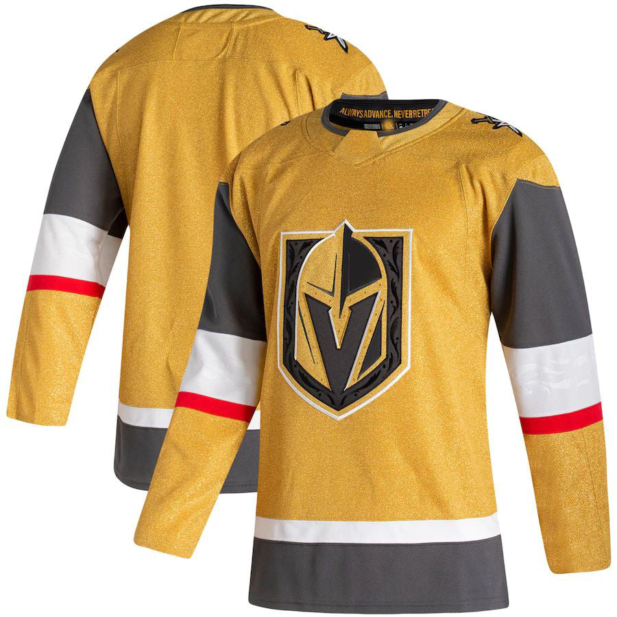 V.Golden Knights 2020-21 Home Authentic Jersey Gold Stitched American Hockey Jerseys