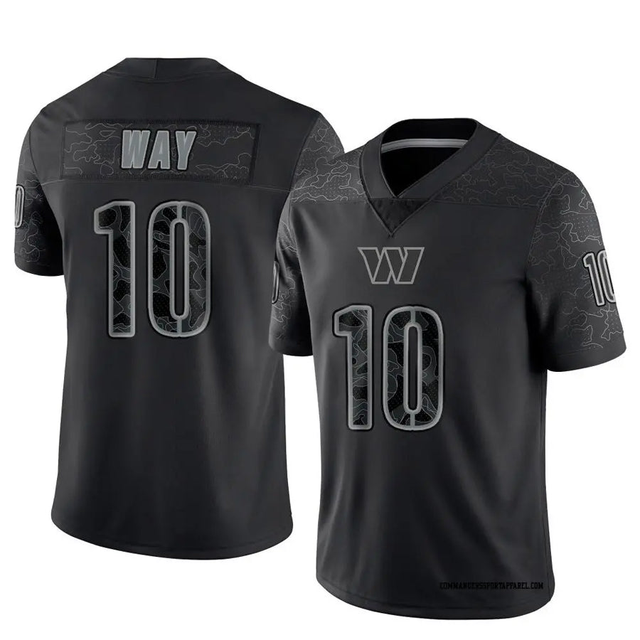 W.Commanders #10 Tress Way Player Black RFLCTV Limited Football Jerseys
