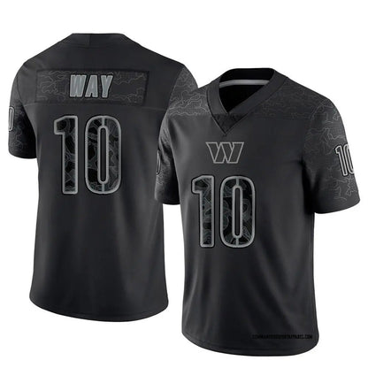 W.Commanders #10 Tress Way Player Black RFLCTV Limited Football Jerseys