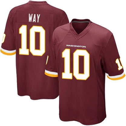 W.Commanders #10 Tress Way Player Burgundy Game Football Jerseys