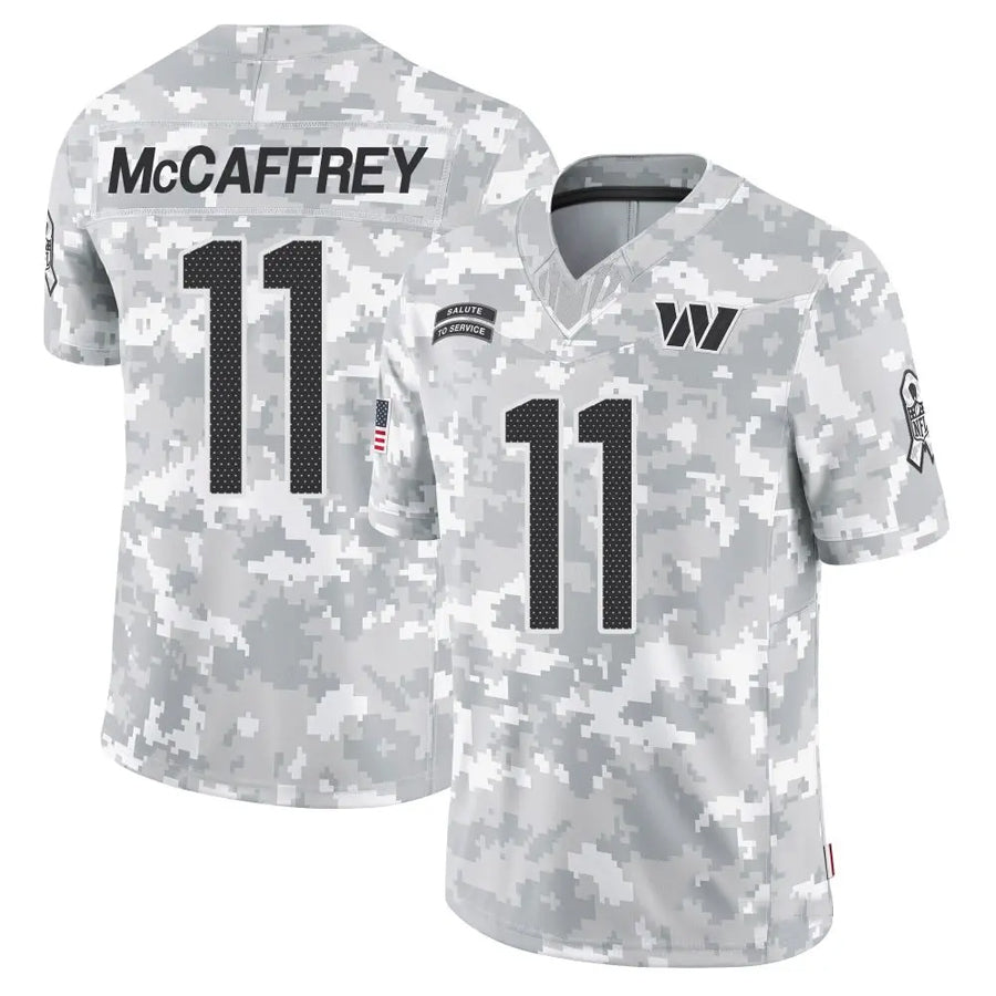 W.Commanders #11 Luke McCaffrey Player Limited Arctic Camo Salute to Service Football Jerseys