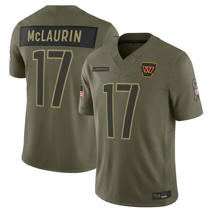 W.Commanders #17 Terry McLaurin Player Olive Salute to Service Limited Football Jerseys