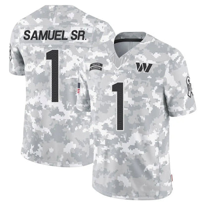 W.Commanders #1 Deebo Samuel Sr Player Arctic Camo Salute to Service Limited Football Jerseys