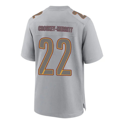 W.Commanders #22 Jacory Croskey-Merritt Player Gray Fashion Game Football Jerseys