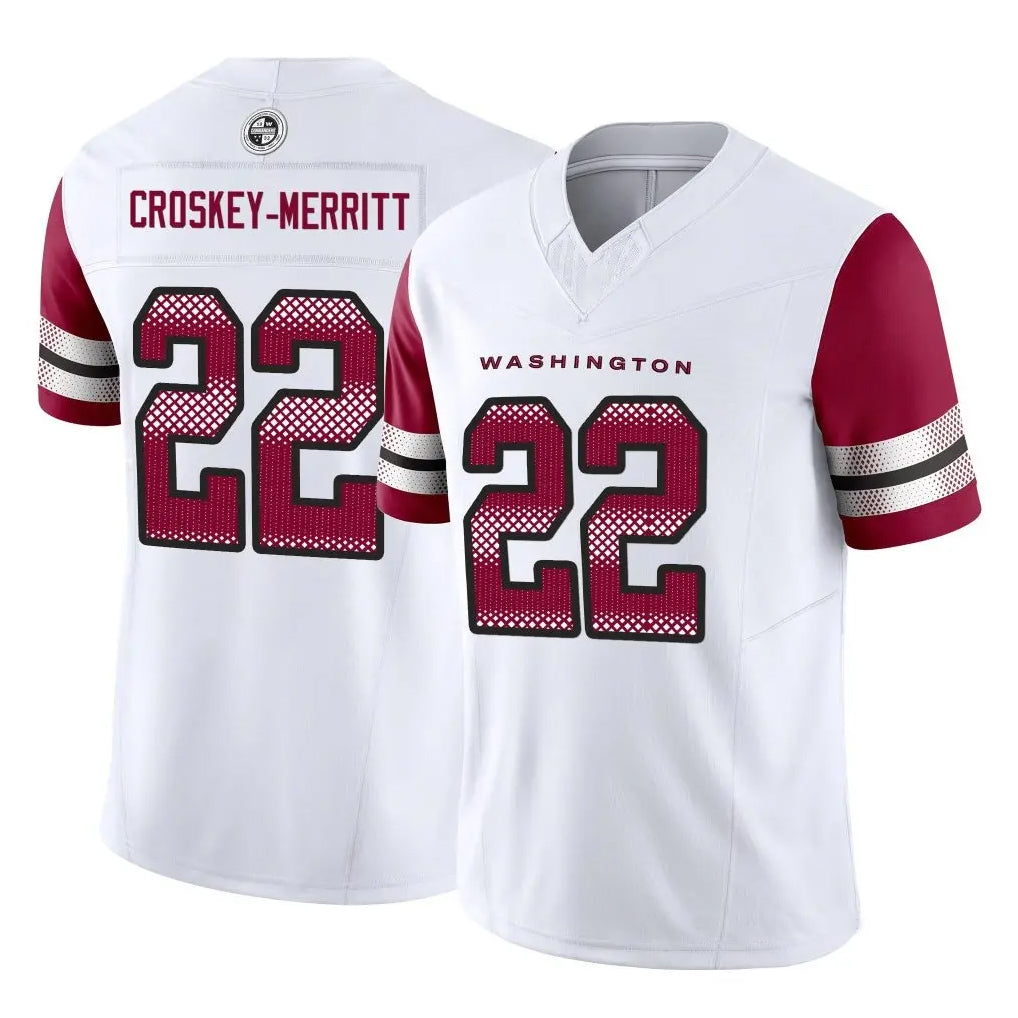 W.Commanders #22 Jacory Croskey-Merritt Player White Vapor F.U.S.E. Limited Football Jerseys